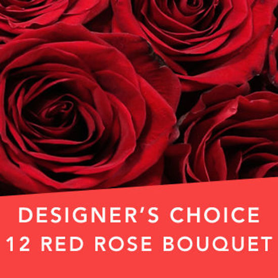 Picture of DC 12 red rose bouquet