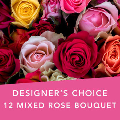 Send Flower Arrangement DC 12 mixed colour rose bouquet