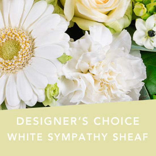 Send Flower Arrangement DC White Sympathy sheaf