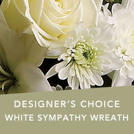Send Flower Arrangement DC White Sympathy wreath